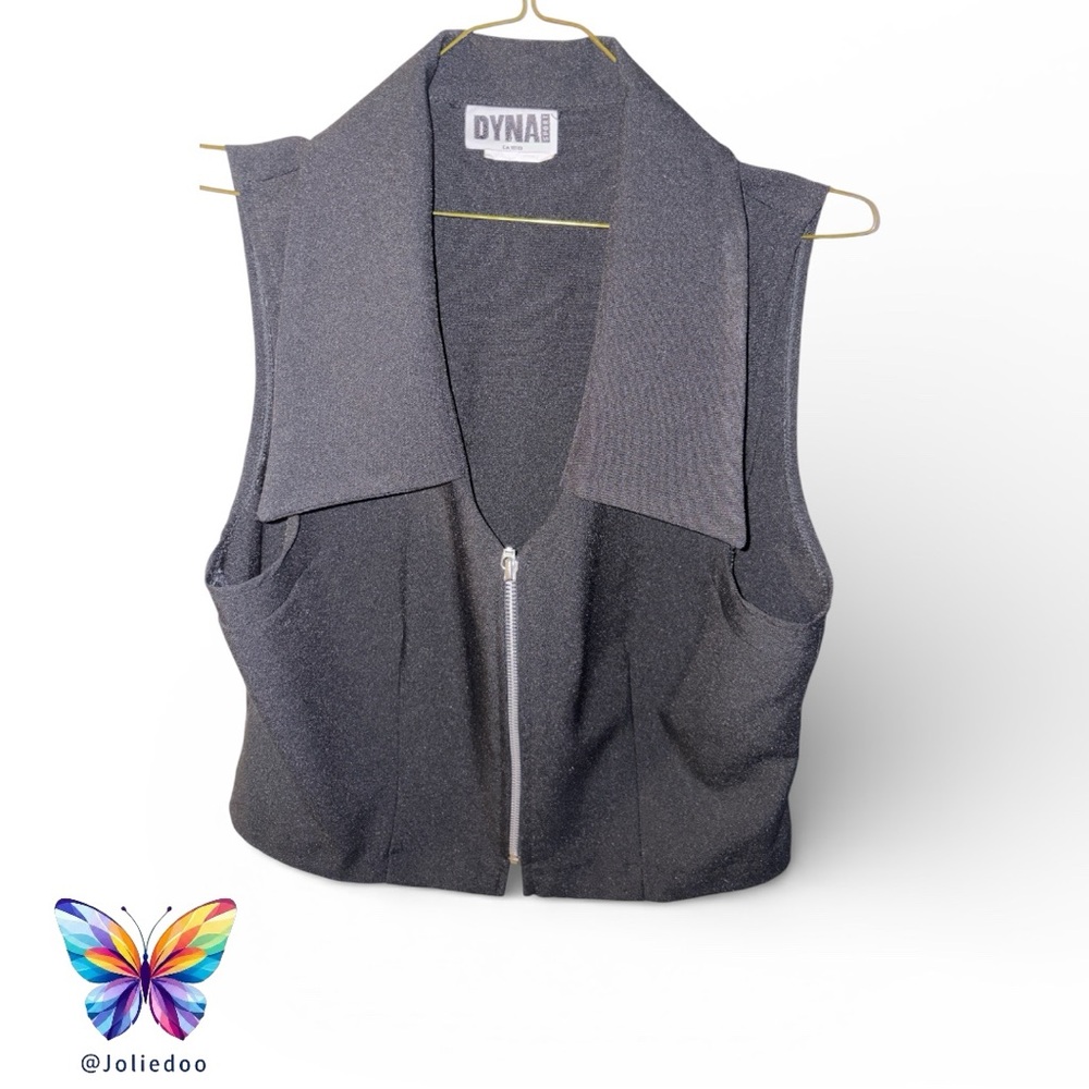 Women's Black Sleeveless Jacket Medium